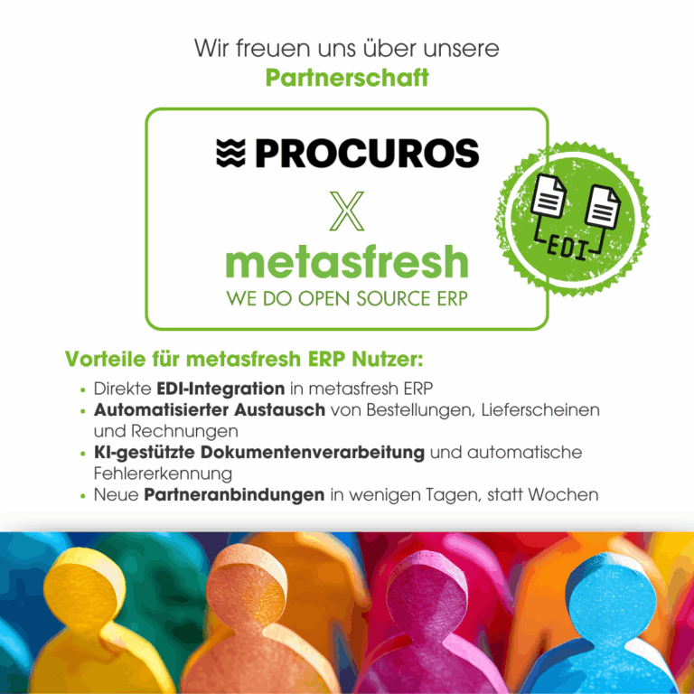 Neue Partnerschaft: metasfresh ERP integriert EDI & B2B-Automatisierung mit Procuros